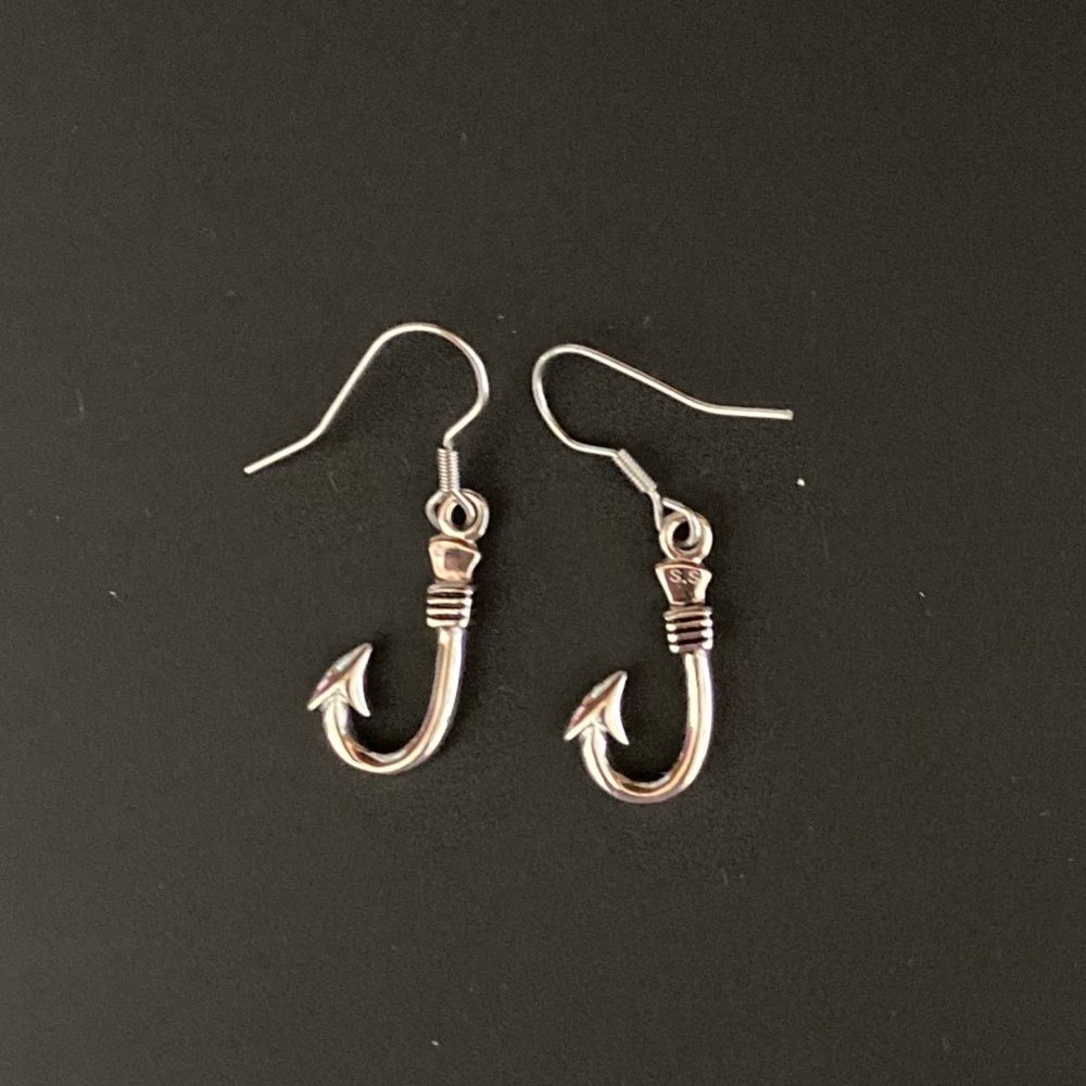 Stainless Steel Fishhook Beach Earrings